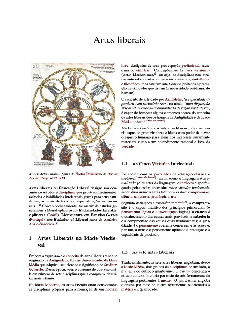 Explique A Divisão Das Artes Em Liberais E Mecânicas