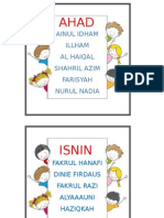 jadual tugasan kelas