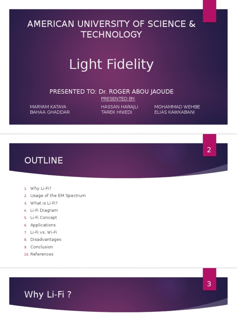 American University of Science & Technology: Light Fidelity | PDF ...