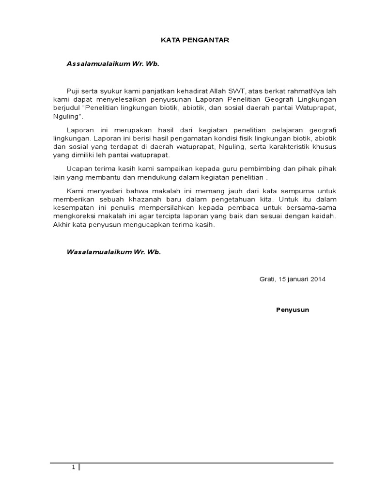 Laporan Hasil Penelitan Geografi Lingkungan - Pantai 