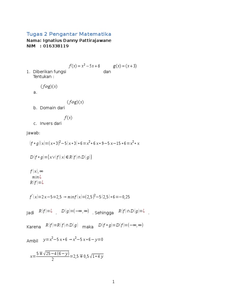 Tugas 2 Pengantar Matematika | PDF | Metode & Bahan Ajar | Sains ...