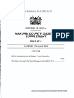 Nakuru County Solid Waste Management Fund Bill 2014