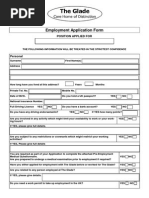 Employment Application Form: Position Applied For