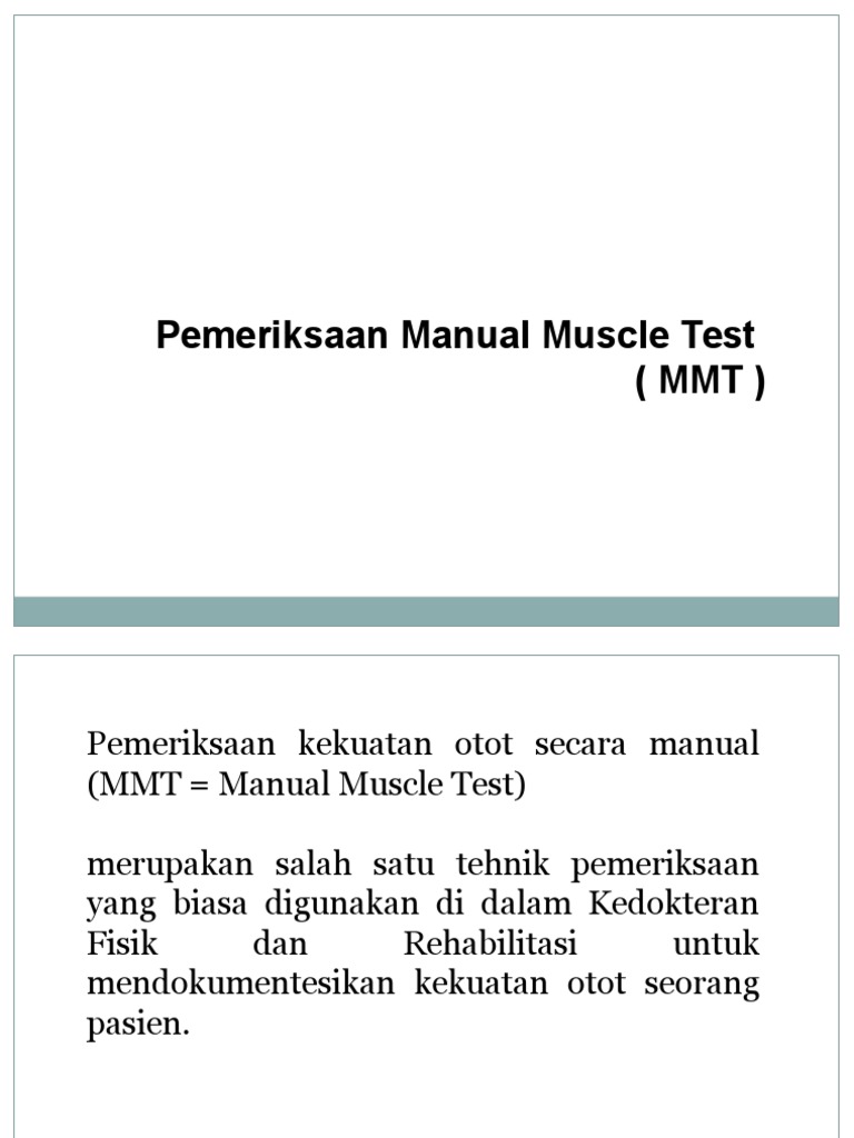 Panduan Manual Muscle Test (MMT) | PDF