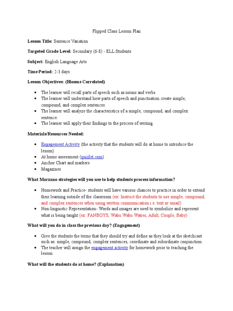 Flipped Class Lesson Plan | PDF | Lesson Plan | Communication