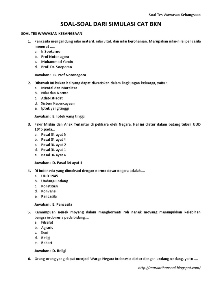 Soal Tes Kepribadian Ganda Doc