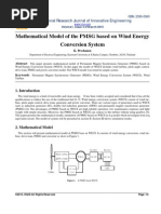 Download Mathematical Model of the PMSG based on Wind Energy Conversion System by IRJIE SN269683235 doc pdf