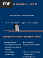 Filosofia Da Linguagem -- Aula 10 -- Implicaturas Conversacionais