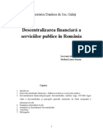 Descentralizarea Financiara a Serviciilor Publice in Romania (1)