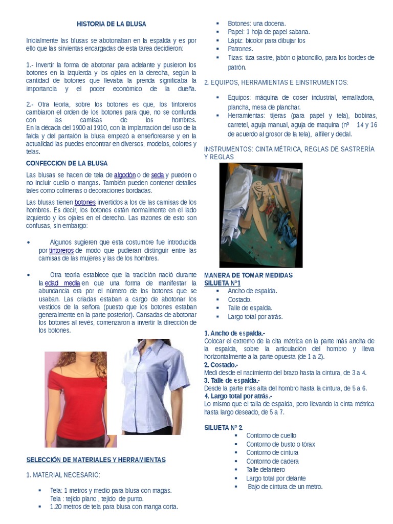 Historia de La Blusa | PDF | Blusa | Ropa, image size:768x1024