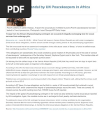 New Sexual Scandal by UN Peacekeepers in Africa