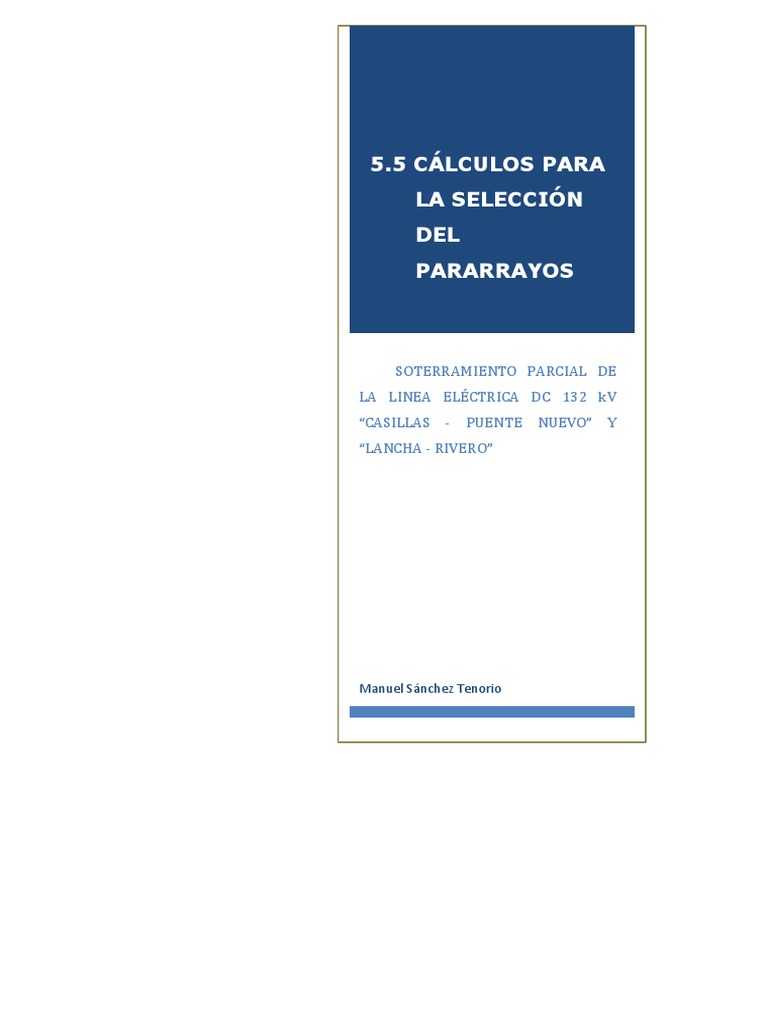 Cálculos para Selección de Pararrayos 132 kV | PDF | Corriente ...