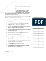 Scarlet Ibis Prompt Rubric