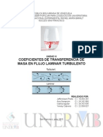 Coeficiente de Transferencia de Masa en Flujo Laminar