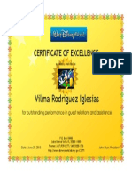 Vilma Rodriguez Iglesias: Certificate of Excellence