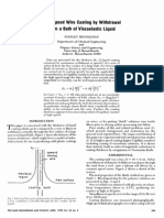 High Speed Wire Coating by Withdrawal From A Bath of Viscoelastic Liquid