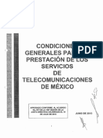 Condiciones Generales Para La Prestacion de Los Servicios de Telecomm19!07!13