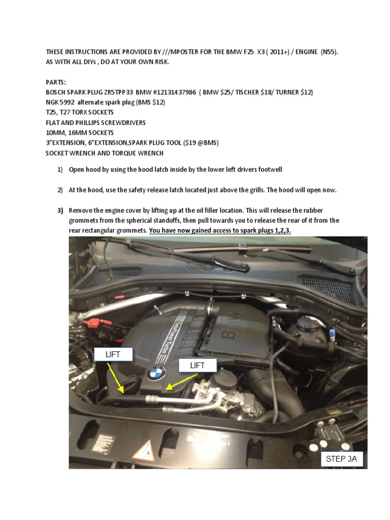 BMW X3 F25 Spark Plug DIY Electrical Connector Screw Free 30day