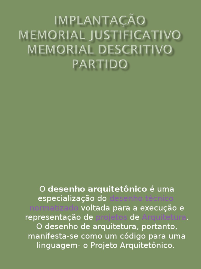 Memorial Justificativo de Projeto Arquitetônico | PDF | Esboço | Science