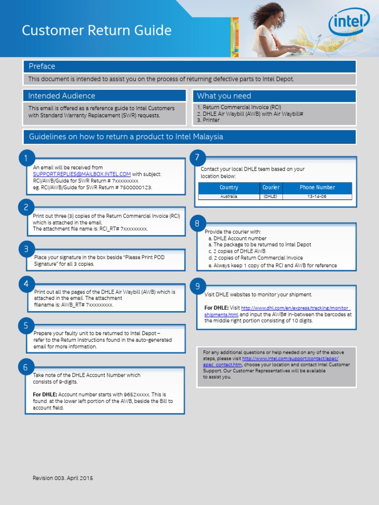 Intel Defective Parts Return Guide | PDF | Computers | Technology ...