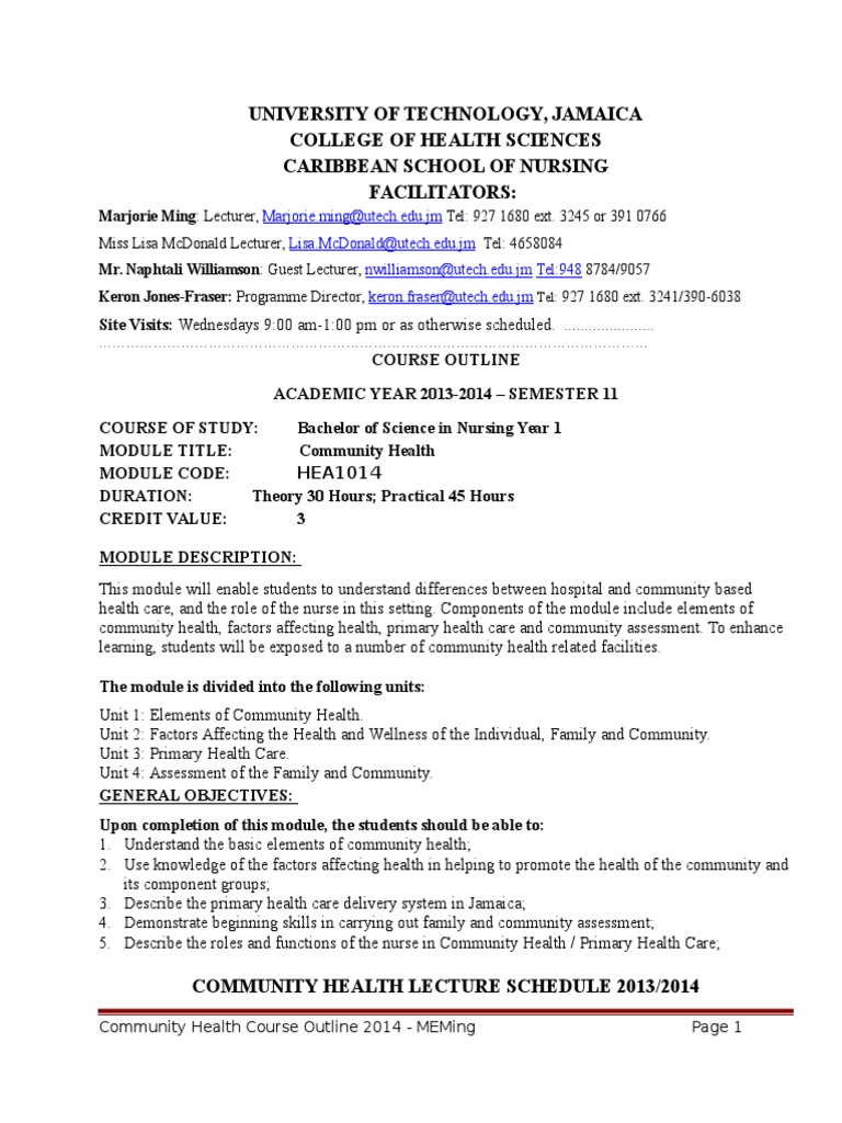 Community Health Course Outline 2014 | PDF | Municipal Solid Waste | Sewage