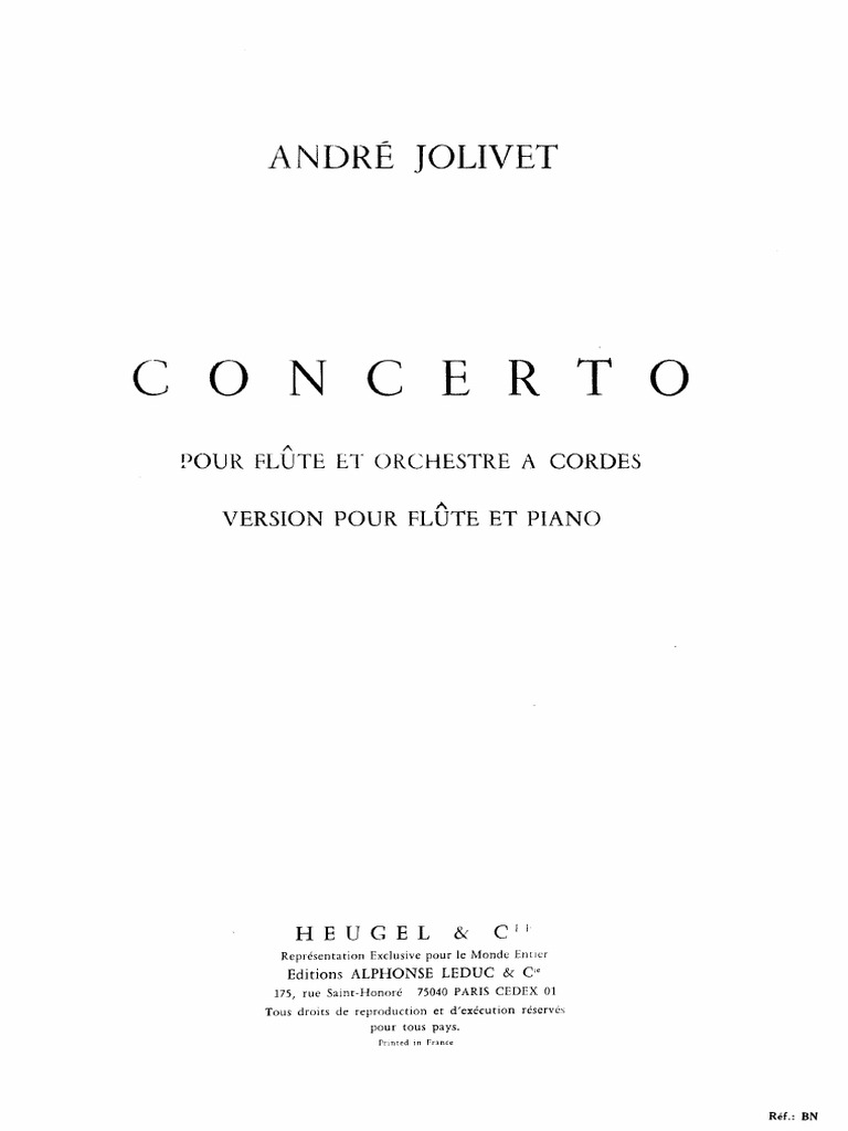 Jolivet Flute Concerto | PDF
