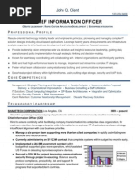 CIO Executive Resume Sample Chief Information Officer Resume