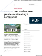 Plano de Casa Moderna Con Grandes Ventanales y 4 Dormitorios - Planos de Casas