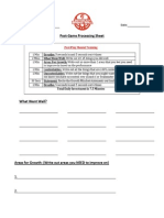 Post Game Processing Sheet: Date: Name