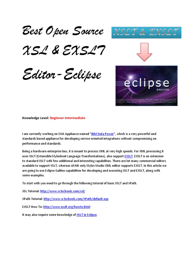 XSLT and EXSLT in Eclipse Tutorial | PDF | Xslt | Persistence