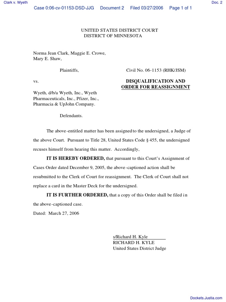 Court Case Reassignment Notice | PDF