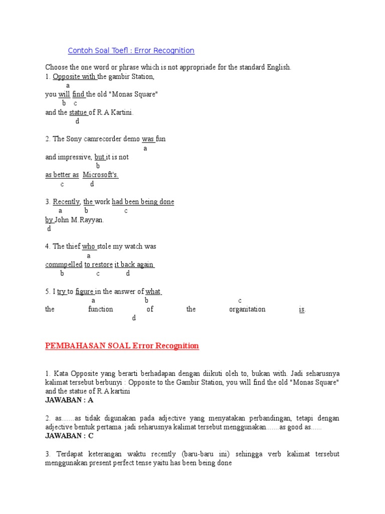 Contoh Soal TOEFL | Syntax | Semantic Units