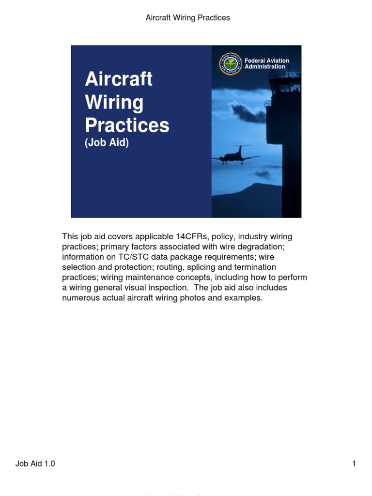 Aircraft Wiring Practices Electrical Wiring Federal Aviation