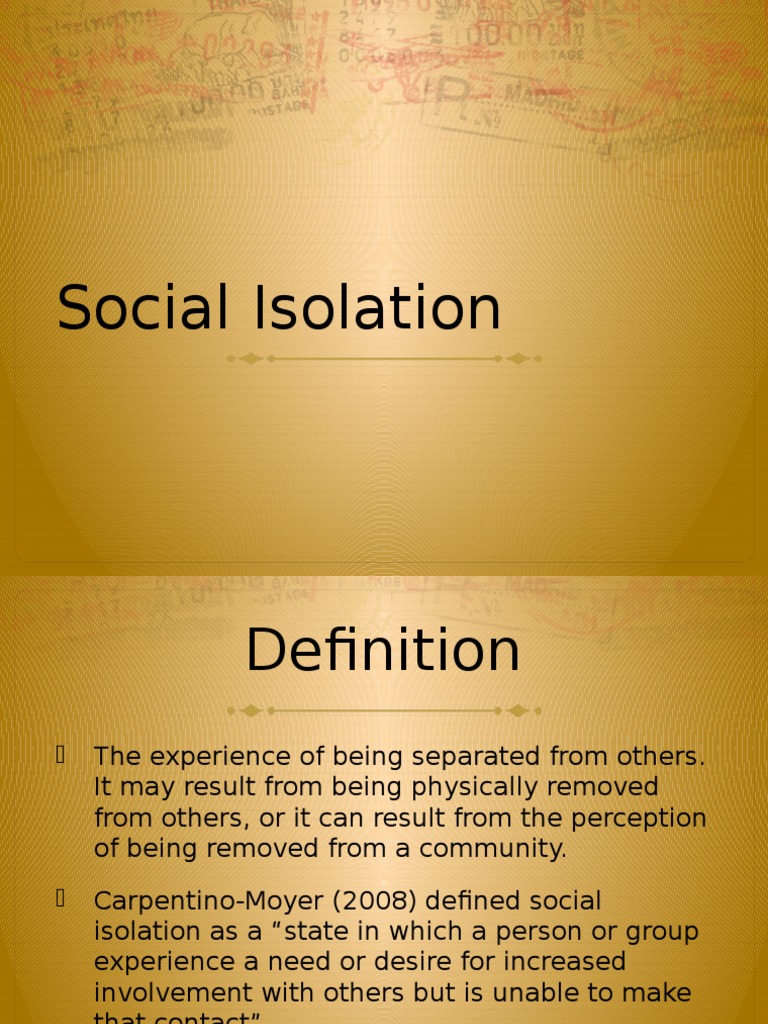 Understanding Social Isolation | PDF | Solitude | Loneliness