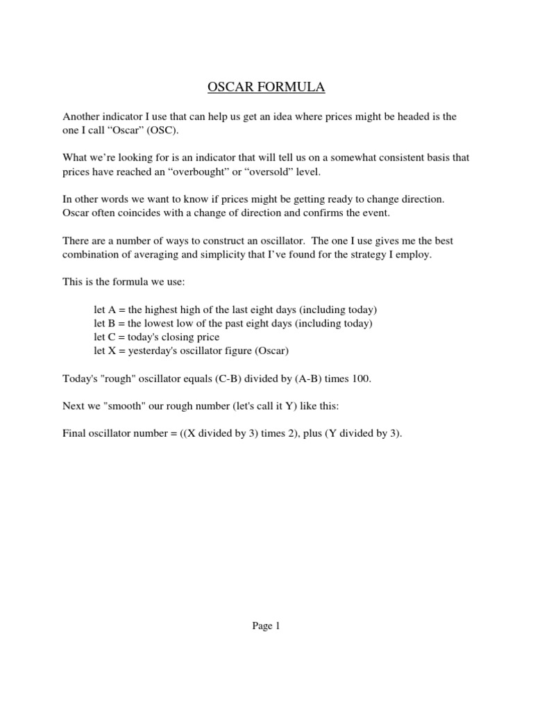 Oscar Formula for Price Oscillation Analysis | PDF
