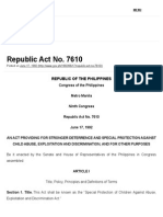 RA 7610 Special Protection of Children Against Abuse, Exploitation and Discrimination Act