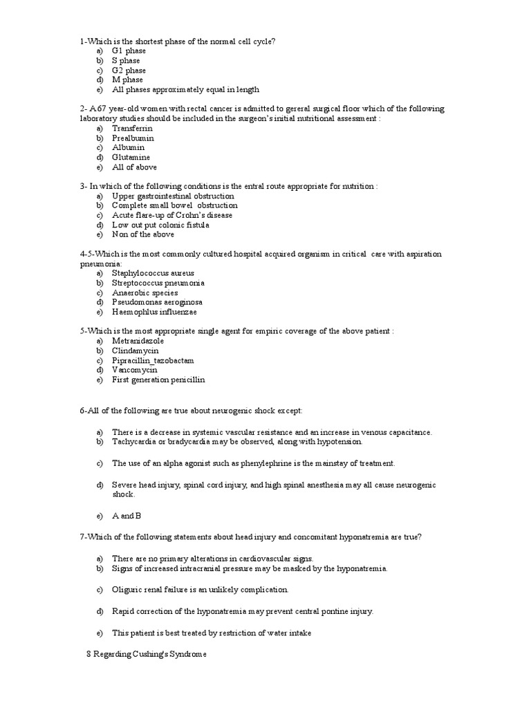 MCQ.doc | Esophagus | Brain Tumor