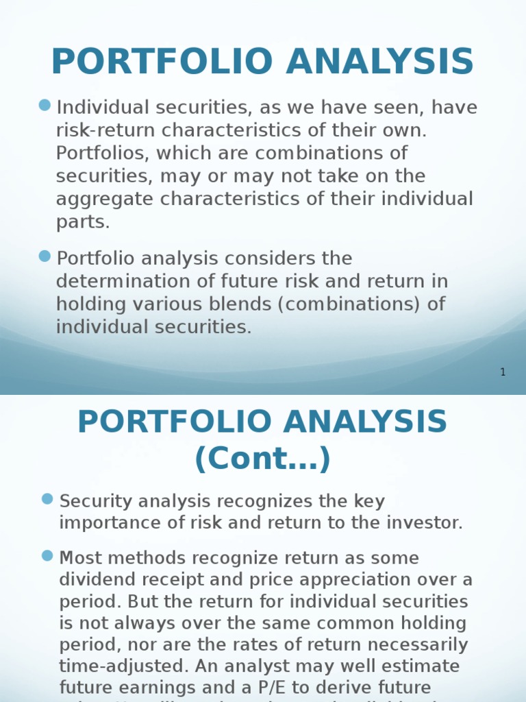 Portfolio Analysis & Management | PDF | Capital Asset Pricing Model ...