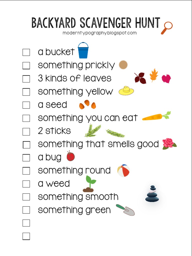 Backyard Scavenger Hunt