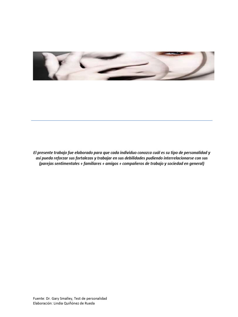 Test de Personalidad by Dr. Gary Smalley | PDF | Castor | Toma de ...
