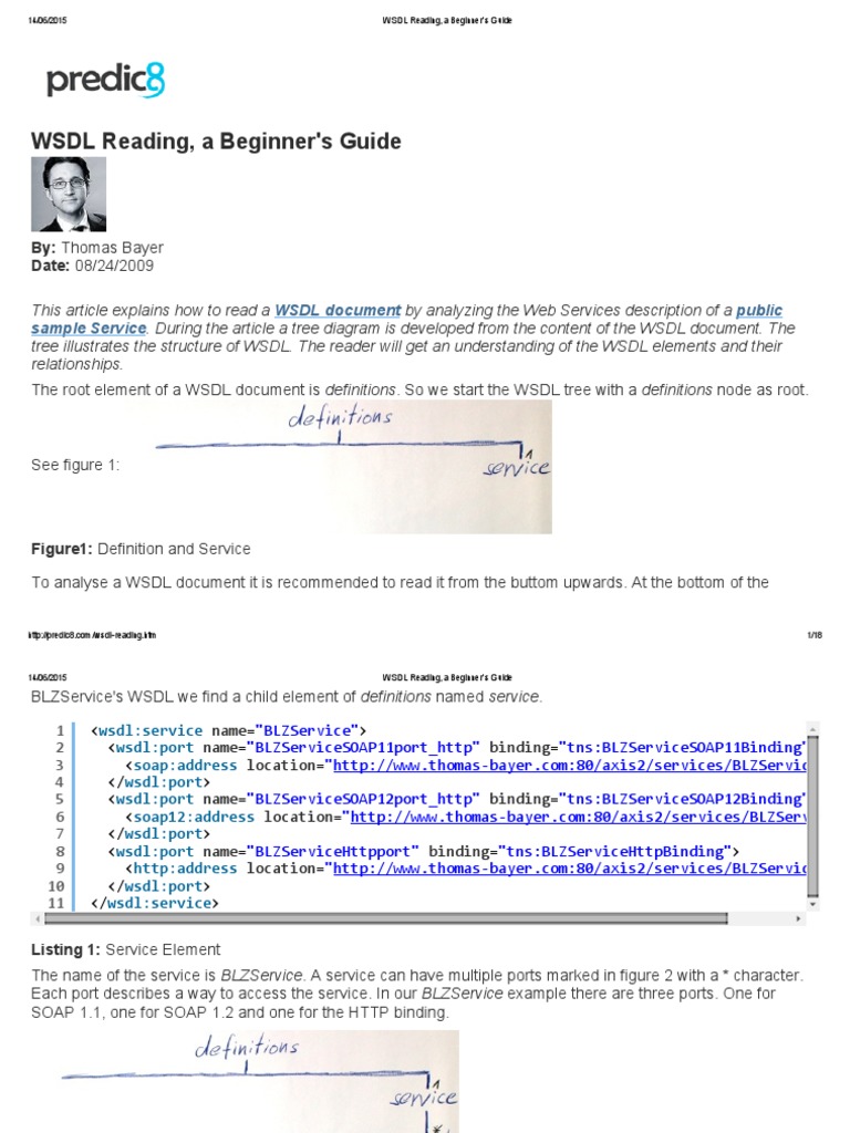 WSDL Reading, A Beginner's Guide PDF Soap Xml Schema