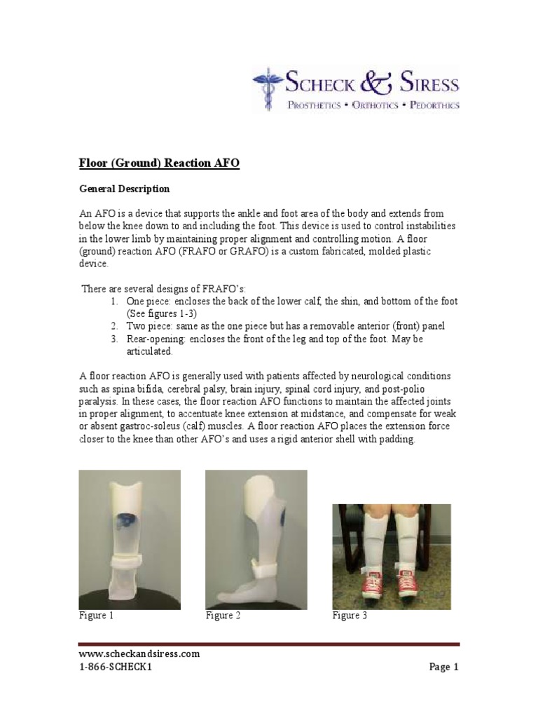 Floor Reaction AFO JM | PDF | Lower Limb Anatomy | Foot