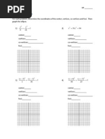 Worksheet Ellipses