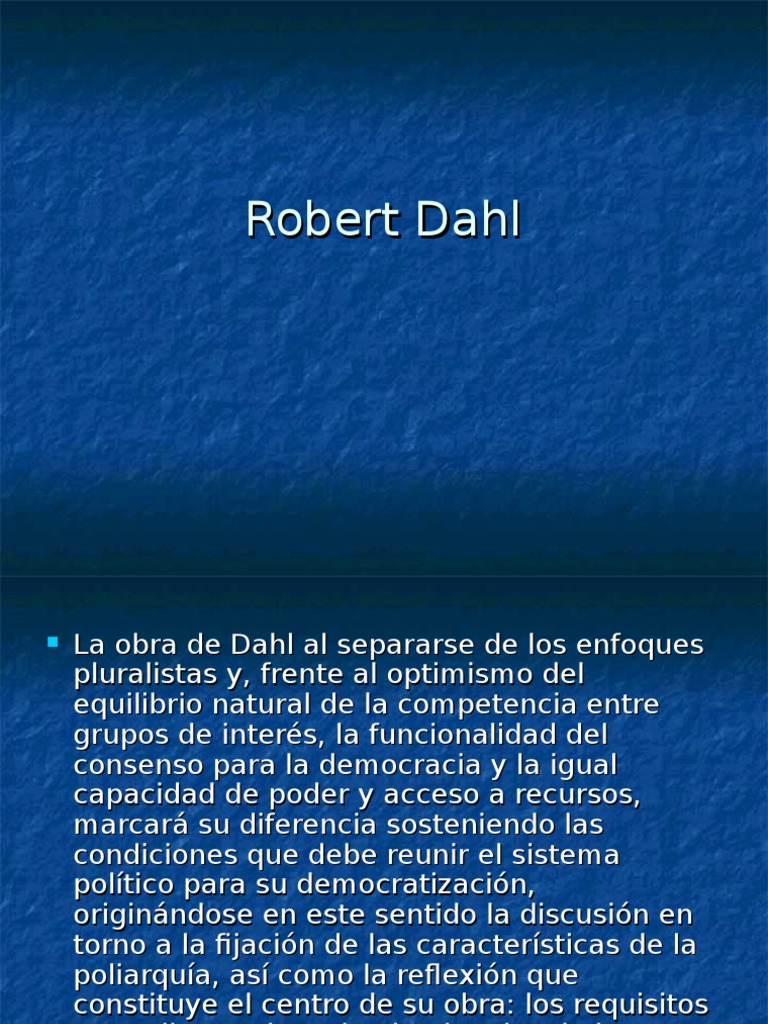 Com Base No Texto De Robert Dahl No Quadro