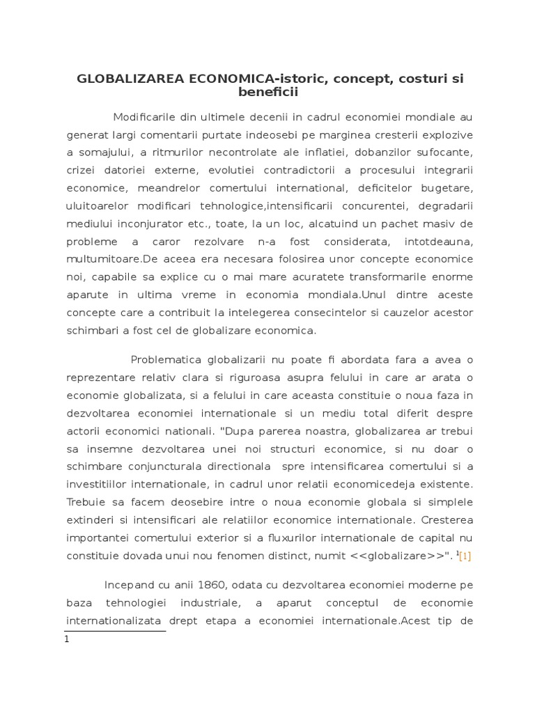 Globalizarea Economica | PDF