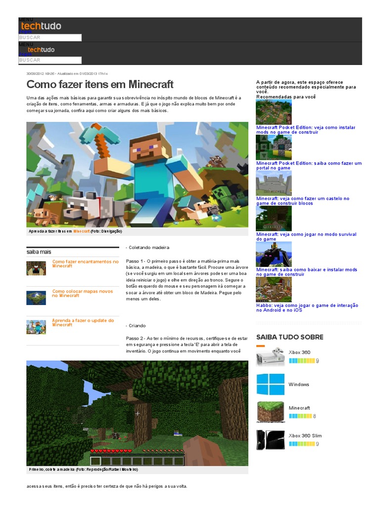 Guia Pratico Minecraft Compactado, PDF, Minecraft