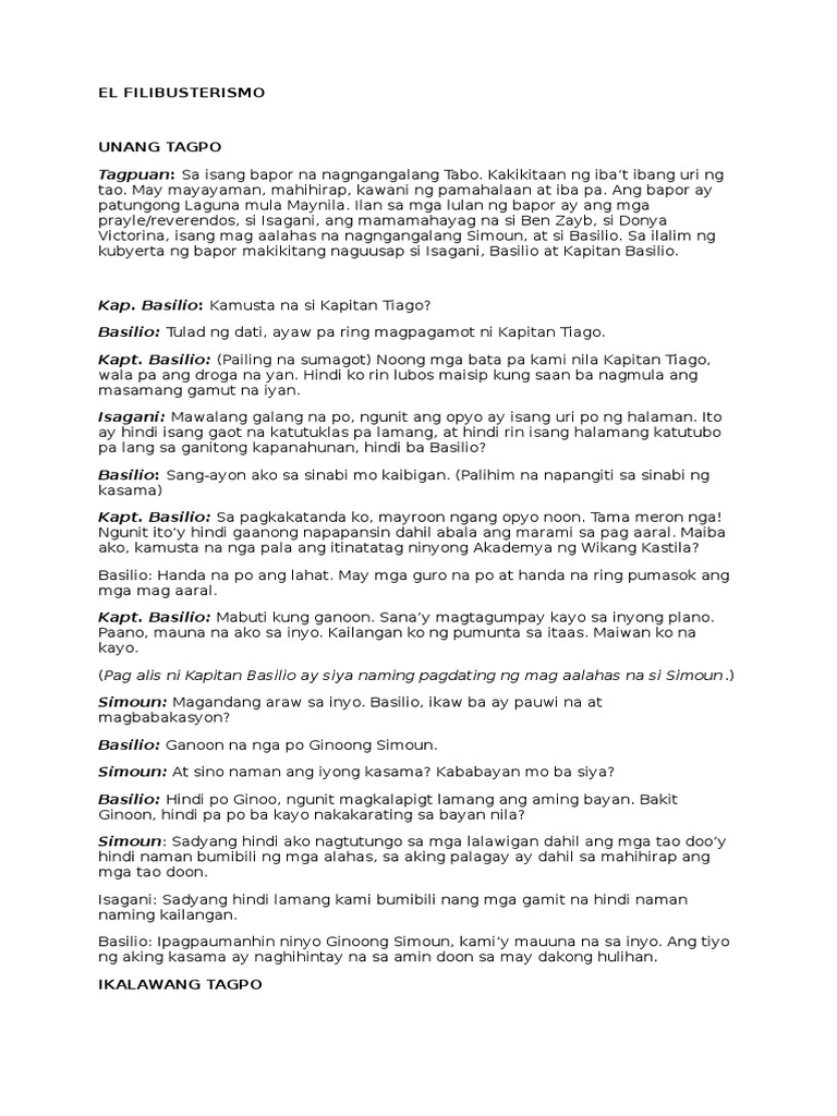 El Filibusterismo Script | PDF