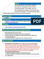 Week Introduction: Week 5 Chapter 3 - Drafting Writing A Narrative Essay