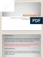 Atividade 3: Produção de Conteúdo para A WEB Observando A Usabilidade e Navegabilidade