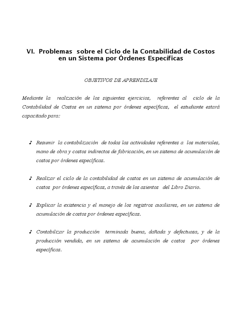 Contabilidad de Costos por Órdenes Específicas | PDF | Inventario | Costo